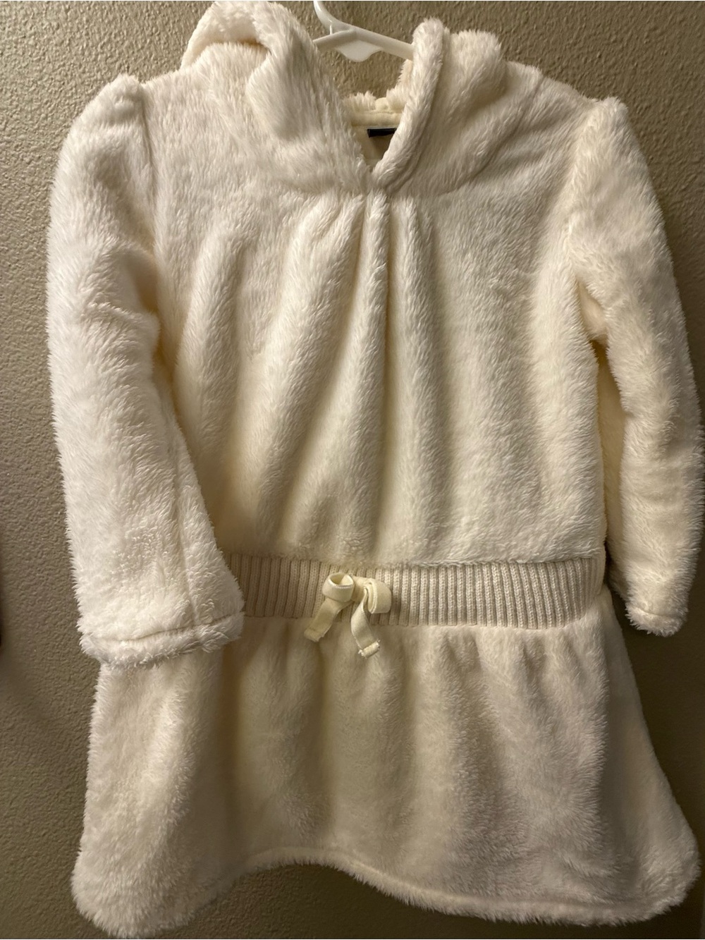 Baby GAP Cream Plush Hooded Dress